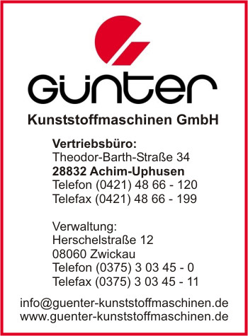 Gnter Kunststoffmaschinen GmbH, Vertriebsbro