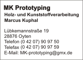 MK Prototyping Holz- und Kunststoffverarbeitung Marcus Kuphal