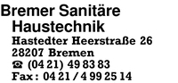 Bremer Sanitre Haustechnik