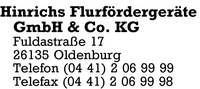 Hinrichs Flurfrdergerte GmbH & Co.KG