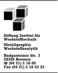 Stiftung Institut fr Werkstofftechnik IWT