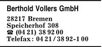 Vollers GmbH, Berthold