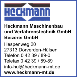 Heckmann Maschinenbau und Verfahrenstechnik GmbH, Beizerei GmbH