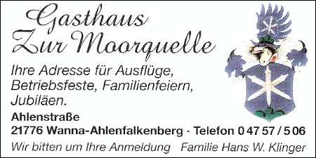 Gasthaus Zur Moorquelle, Inh. Familie Hans W. Klinger